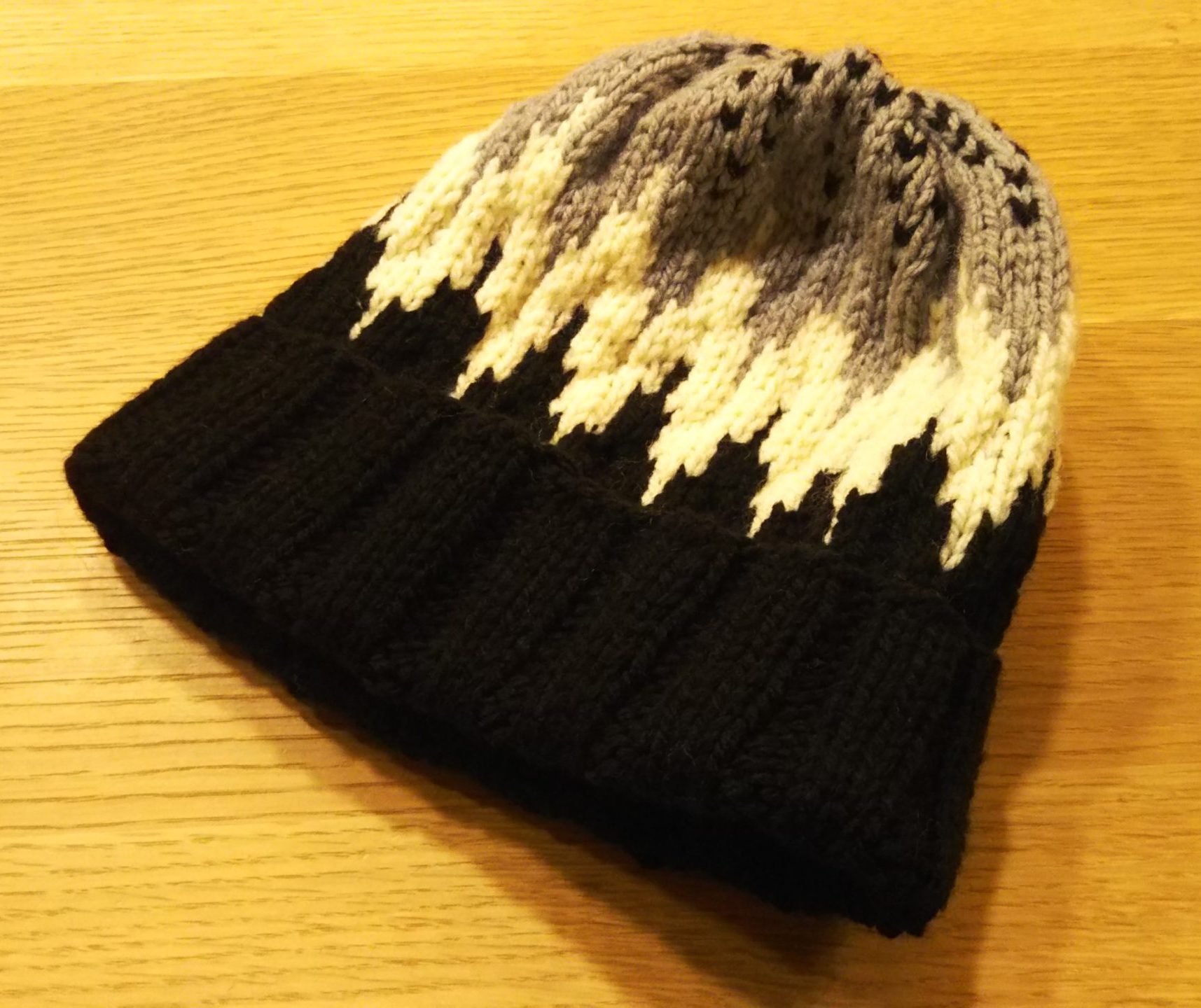 100均アクリル毛糸でノルディックのポンポン帽を編みました【ミクニッツ小物編】